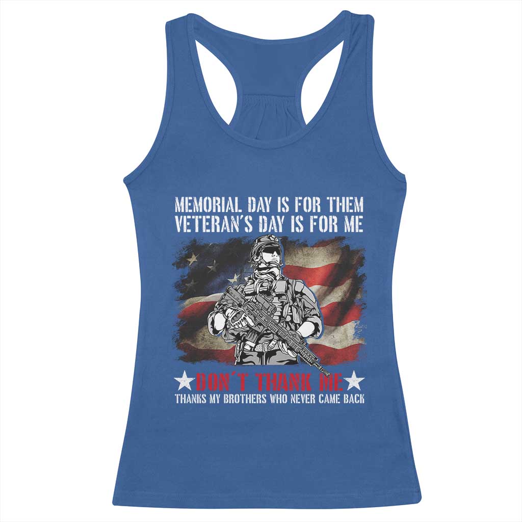 Patriotic Memorial Day Racerback Tank Top Remember Our Heroes Veterans Brothers American Flag