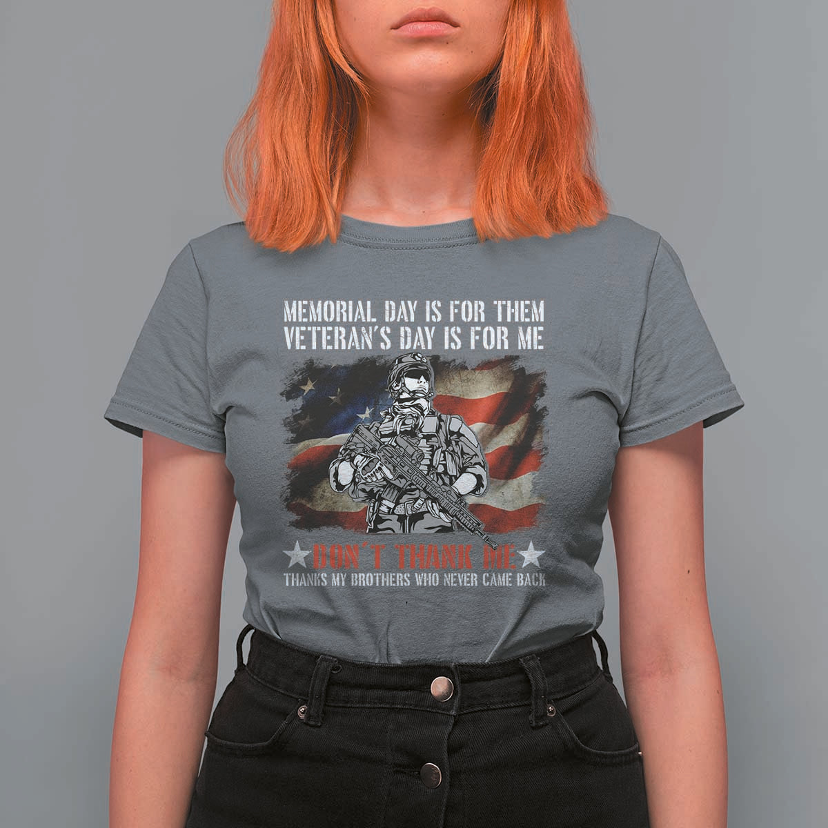 Patriotic Memorial Day T Shirt For Women Remember Our Heroes Veterans Brothers American Flag