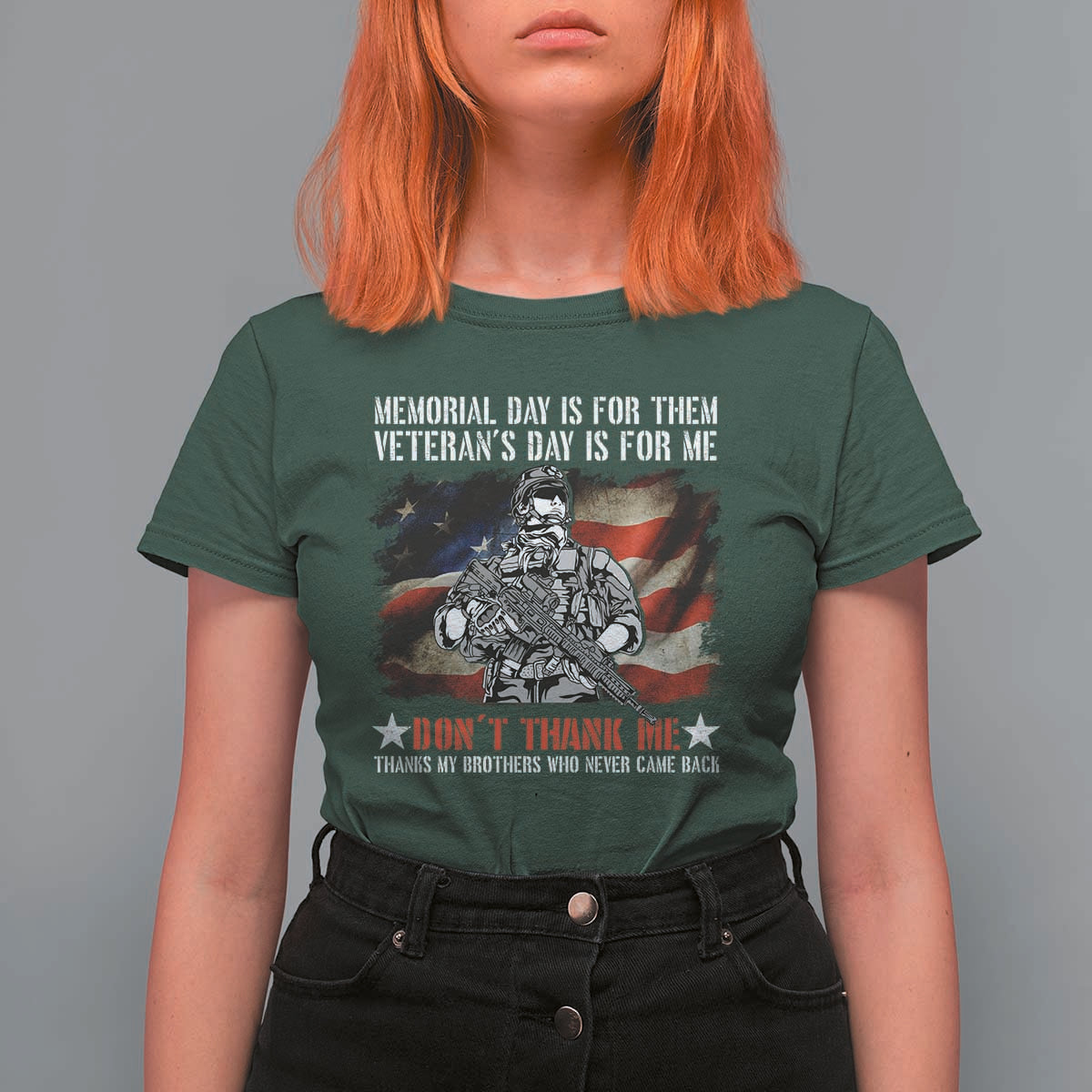 Patriotic Memorial Day T Shirt For Women Remember Our Heroes Veterans Brothers American Flag