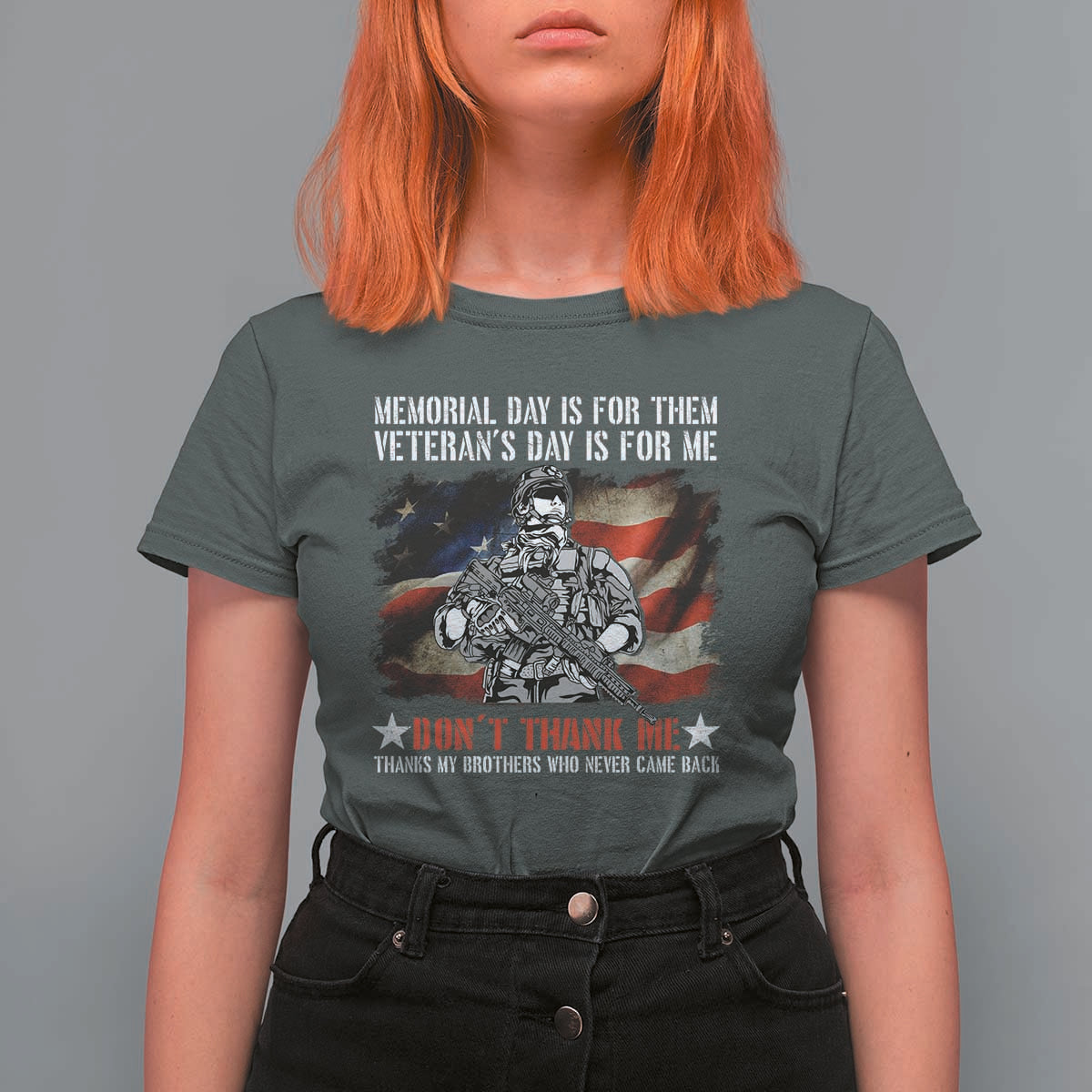 Patriotic Memorial Day T Shirt For Women Remember Our Heroes Veterans Brothers American Flag
