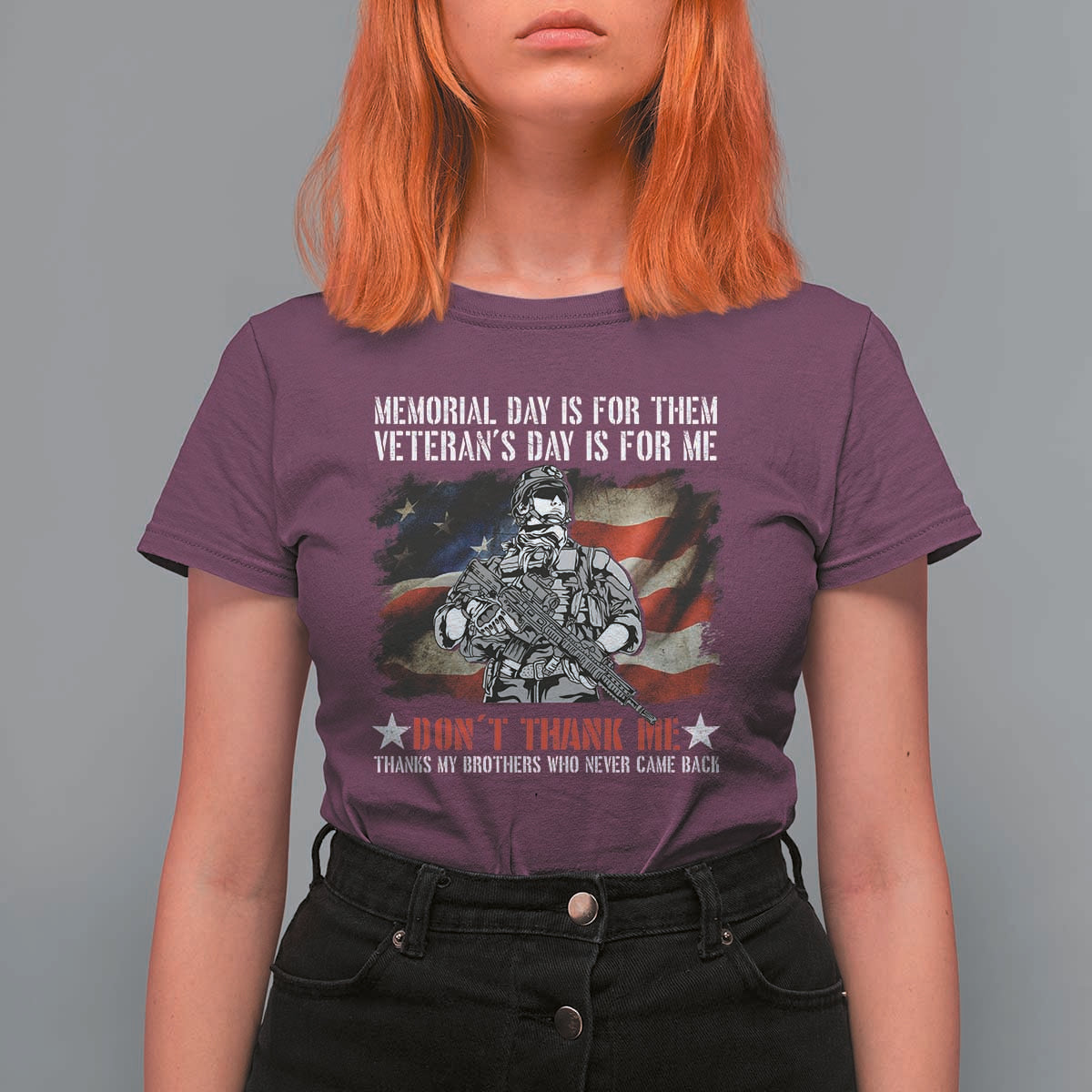 Patriotic Memorial Day T Shirt For Women Remember Our Heroes Veterans Brothers American Flag