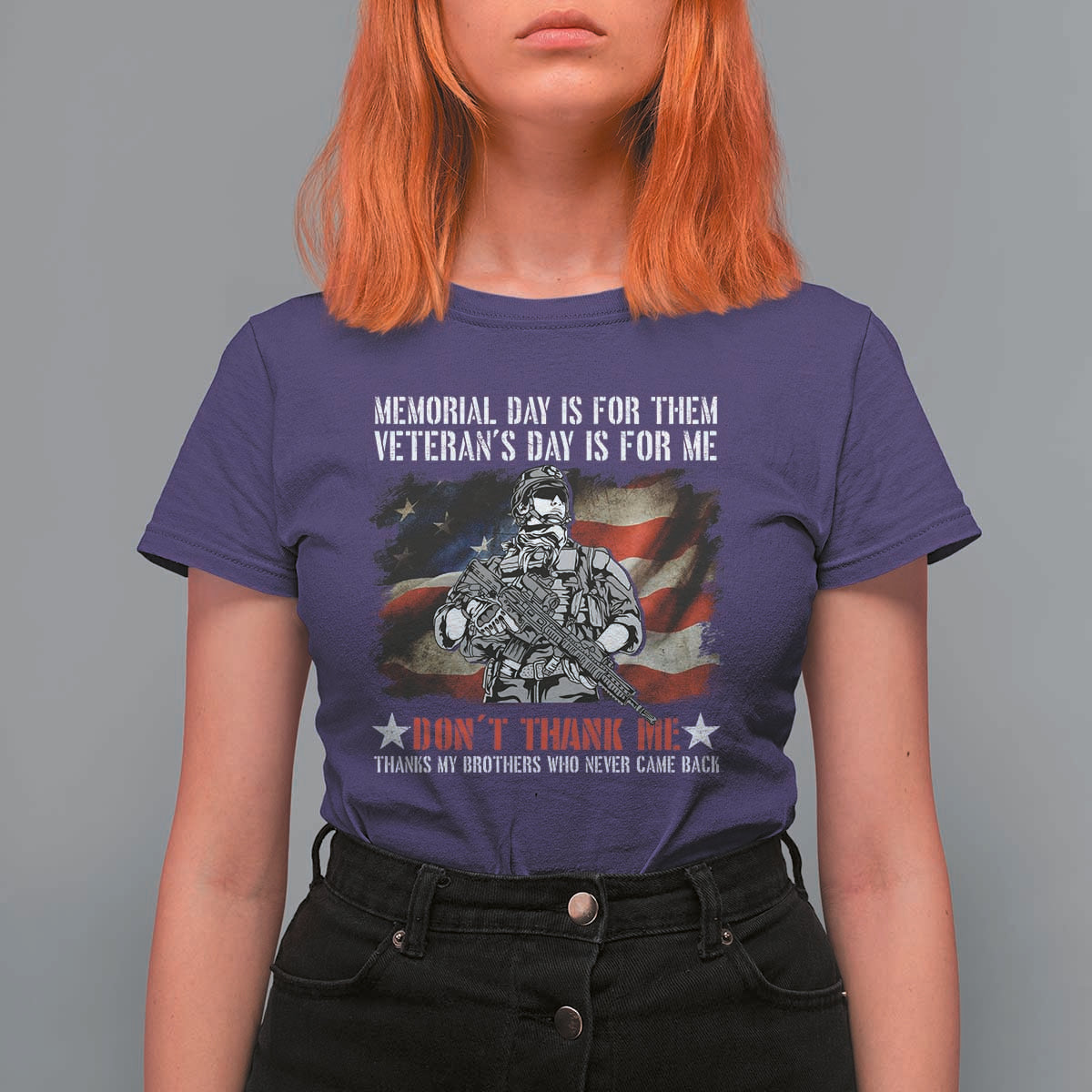 Patriotic Memorial Day T Shirt For Women Remember Our Heroes Veterans Brothers American Flag