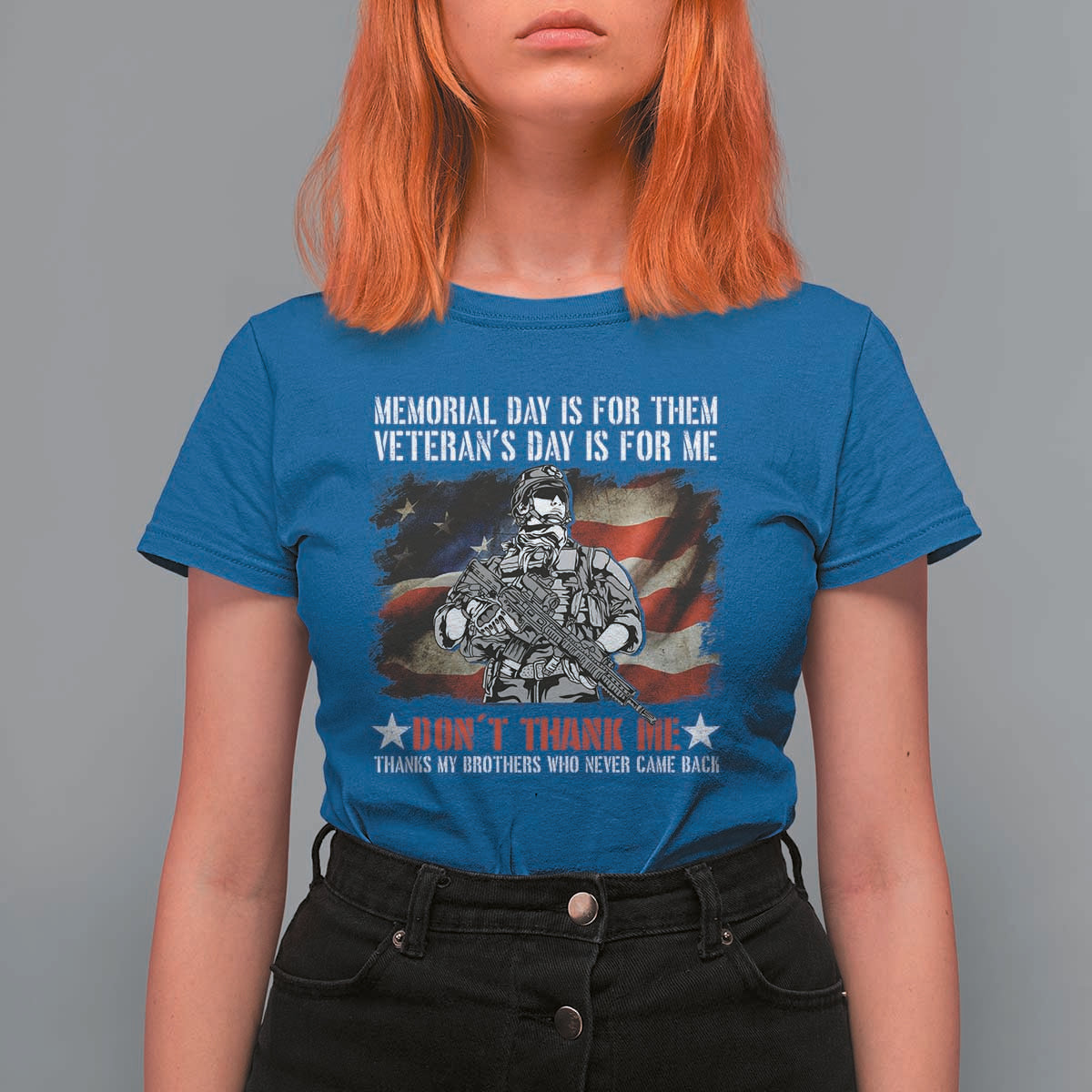 Patriotic Memorial Day T Shirt For Women Remember Our Heroes Veterans Brothers American Flag