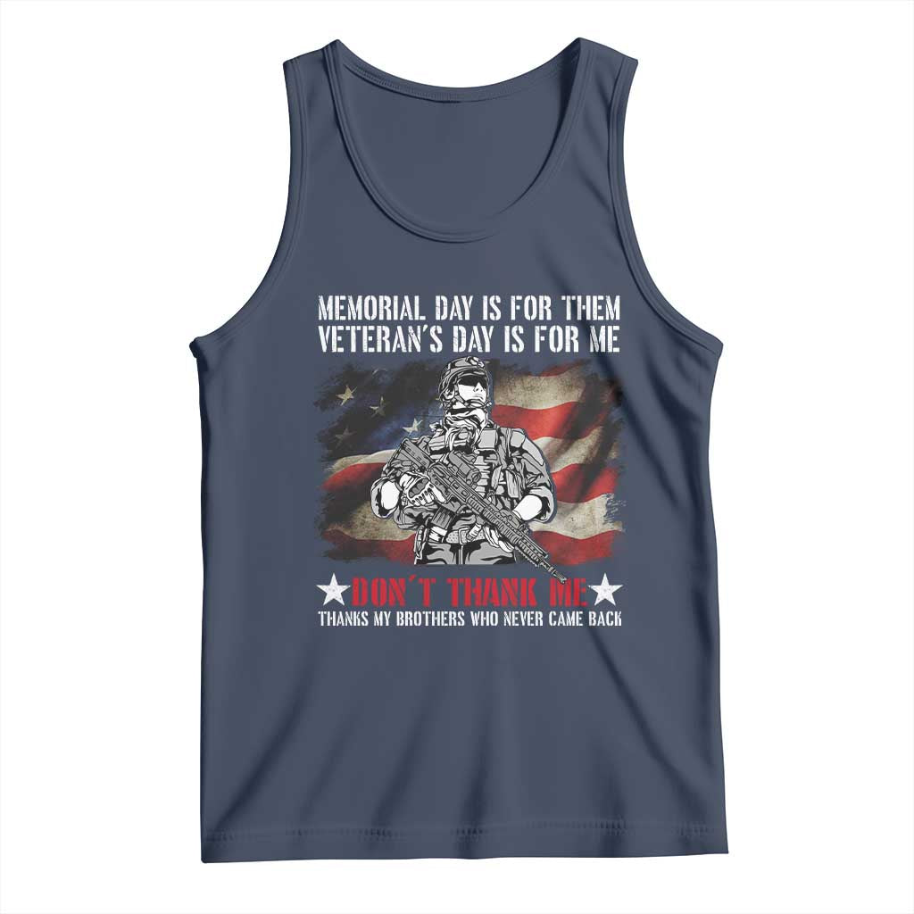 Patriotic Memorial Day Tank Top Remember Our Heroes Veterans Brothers American Flag