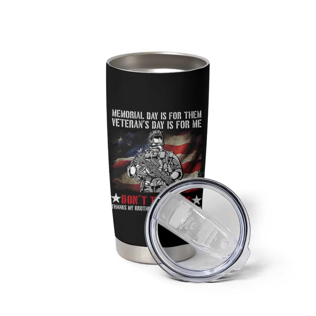 Patriotic Memorial Day Tumbler Cup Remember Our Heroes Veterans Brothers American Flag