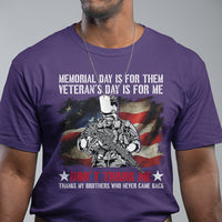 Memorial Day Is For Them Veteran's Day Is For Me TShirt for Veteran, American Flag Shirt, Patriotic Shirt, Veterans Shirt, US Military Shirt T Shirt - Wonder Print Shop