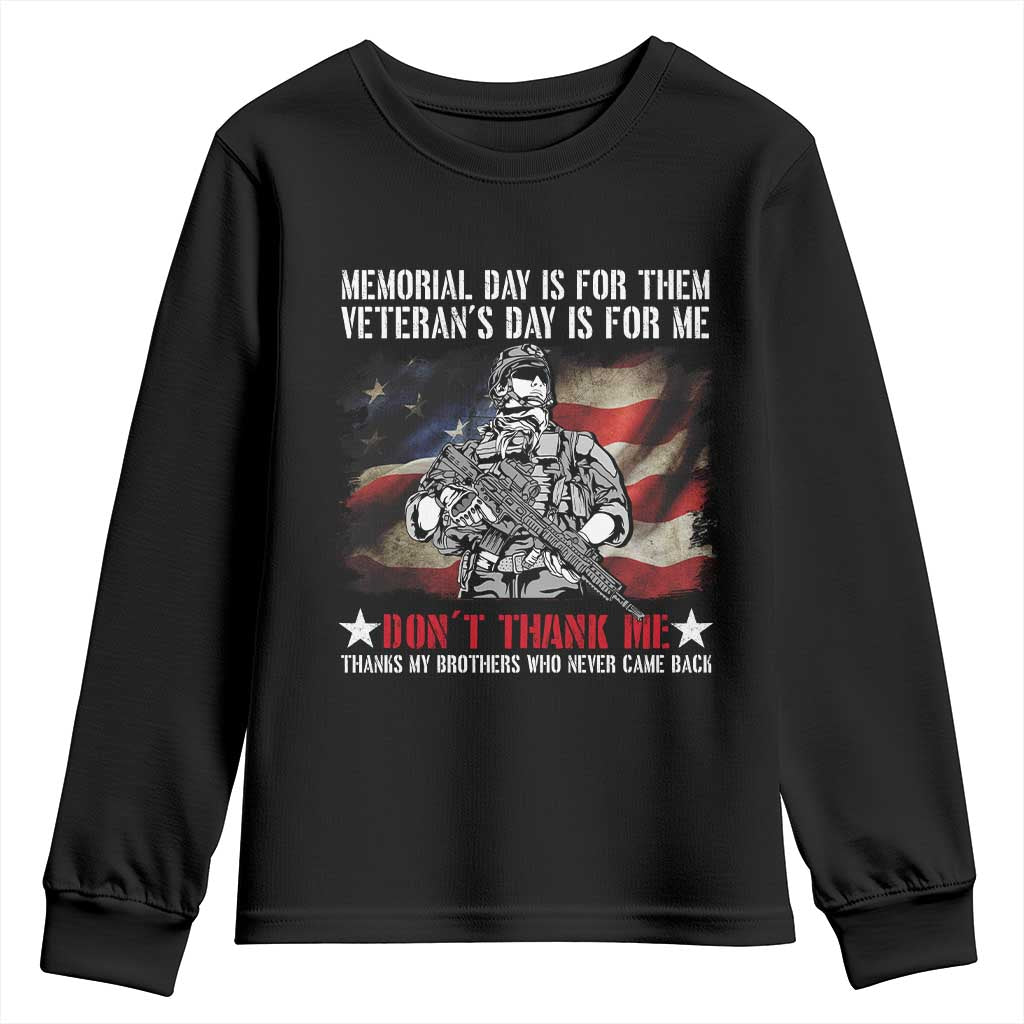 Patriotic Memorial Day Youth Sweatshirt Remember Our Heroes Veterans Brothers American Flag