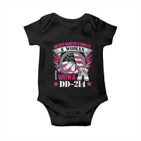 Female Veteran Baby Onesie Never Underestimate A Woman With DD214 US Military