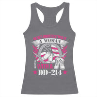 Female Veteran Racerback Tank Top Never Underestimate A Woman With DD214 US Military