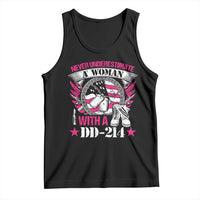 Female Veteran Tank Top Never Underestimate A Woman With DD214 US Military