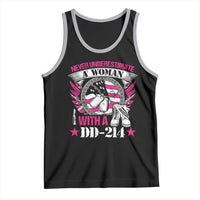 Female Veteran Tank Top Never Underestimate A Woman With DD214 US Military