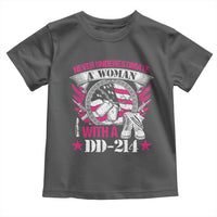 Female Veteran Toddler T Shirt Never Underestimate A Woman With DD214 US Military