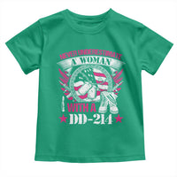 Female Veteran Toddler T Shirt Never Underestimate A Woman With DD214 US Military