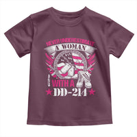 Female Veteran Toddler T Shirt Never Underestimate A Woman With DD214 US Military