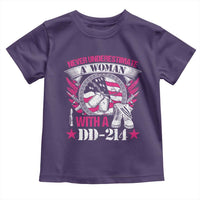 Female Veteran Toddler T Shirt Never Underestimate A Woman With DD214 US Military