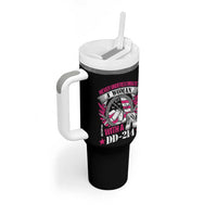 Female Veteran Tumbler With Handle Never Underestimate A Woman With DD214 US Military