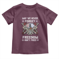 Patriotic Memorial Day Toddler T Shirt May We Never Forget Freedom Is Not Free