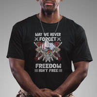 May We Never Forget Freedom Is Not Free US Army American Flag T-Shirt for Veteran, Patriotic Shirt, Veterans Shirt, Freedom Tour Shirt T Shirt - Wonder Print Shop