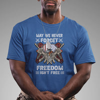 May We Never Forget Freedom Is Not Free US Army American Flag T-Shirt for Veteran, Patriotic Shirt, Veterans Shirt, Freedom Tour Shirt T Shirt - Wonder Print Shop