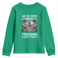 Patriotic Memorial Day Youth Sweatshirt May We Never Forget Freedom Is Not Free