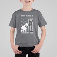 Patriotic Memorial Day T Shirt For Kid We Stand For the Flag We Kneel For The Fallen US Patriots