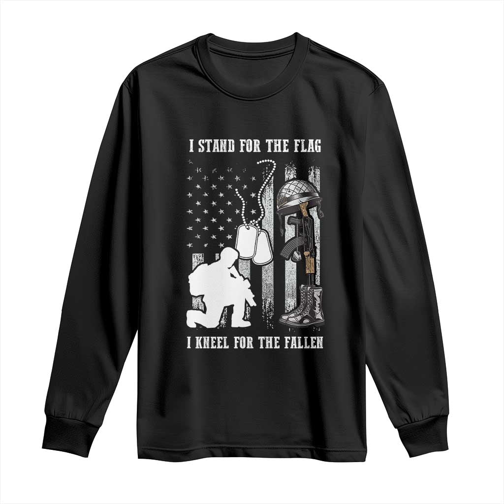 Patriotic Memorial Day Long Sleeve Shirt We Stand For the Flag We Kneel For The Fallen US Patriots