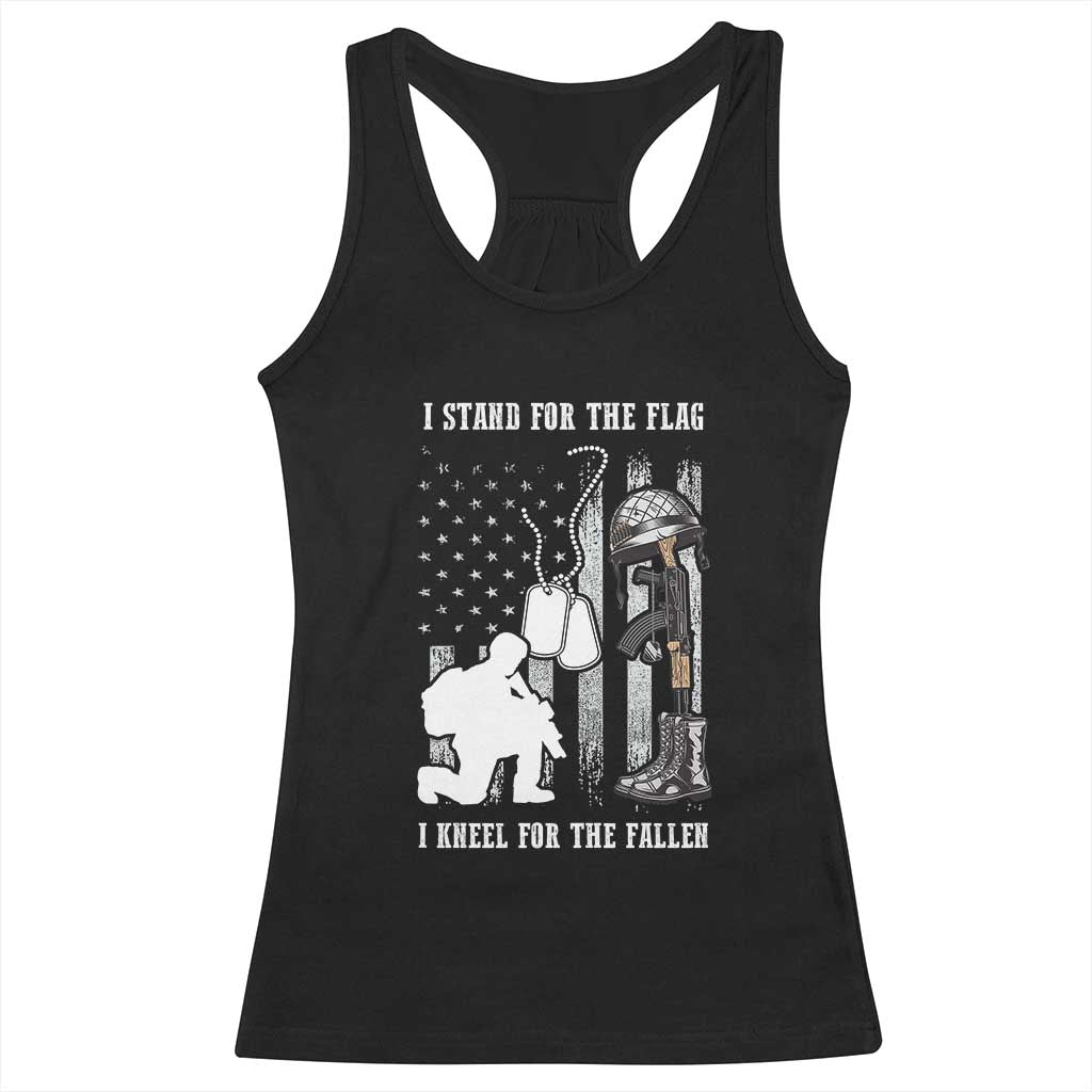 Patriotic Memorial Day Racerback Tank Top We Stand For the Flag We Kneel For The Fallen US Patriots