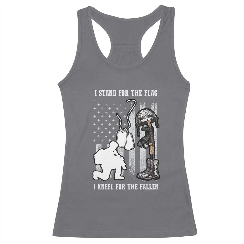 Patriotic Memorial Day Racerback Tank Top We Stand For the Flag We Kneel For The Fallen US Patriots