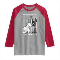 Patriotic Memorial Day Raglan Shirt We Stand For the Flag We Kneel For The Fallen US Patriots