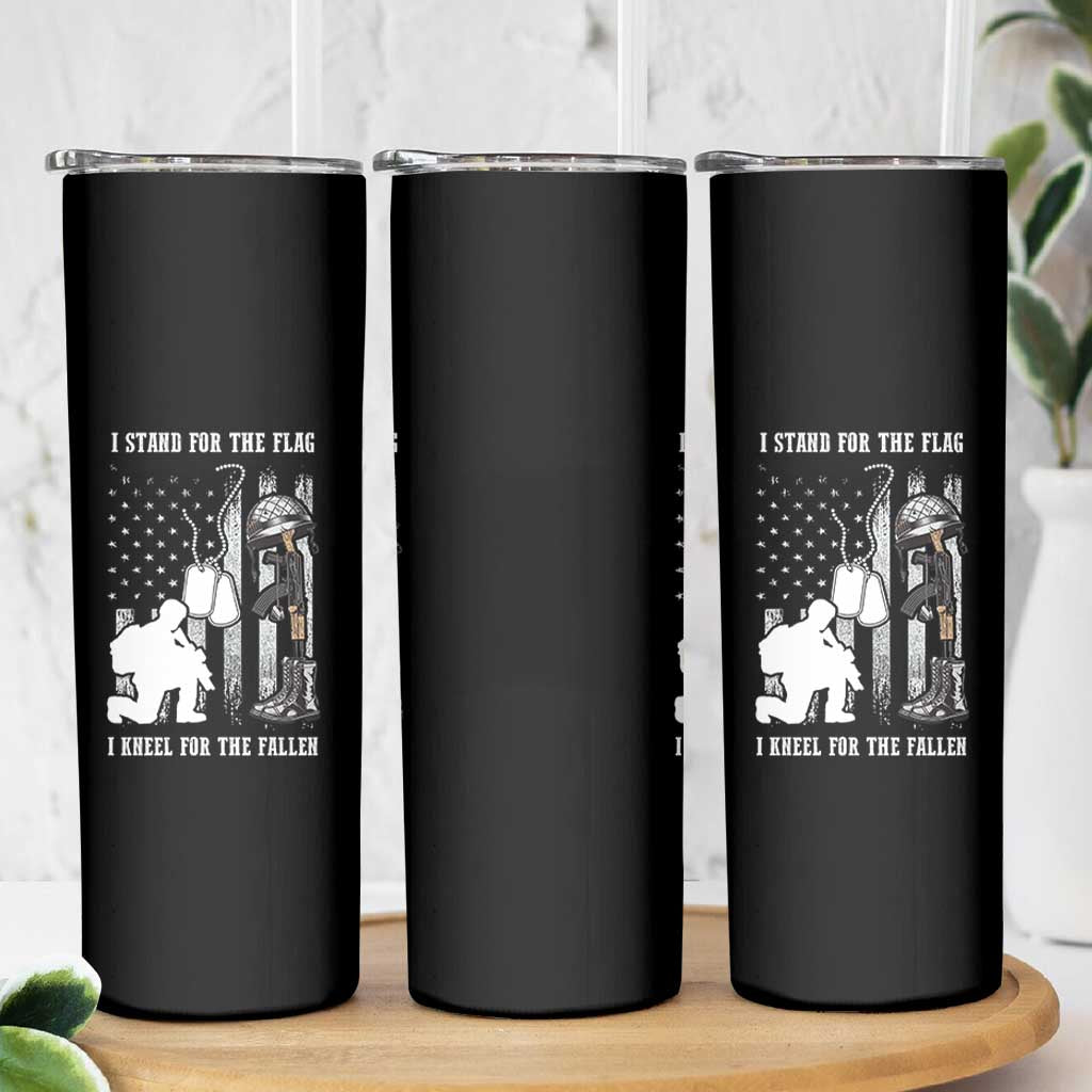 Patriotic Memorial Day Skinny Tumbler We Stand For the Flag We Kneel For The Fallen US Patriots