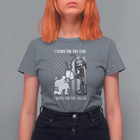 Patriotic Memorial Day T Shirt For Women We Stand For the Flag We Kneel For The Fallen US Patriots