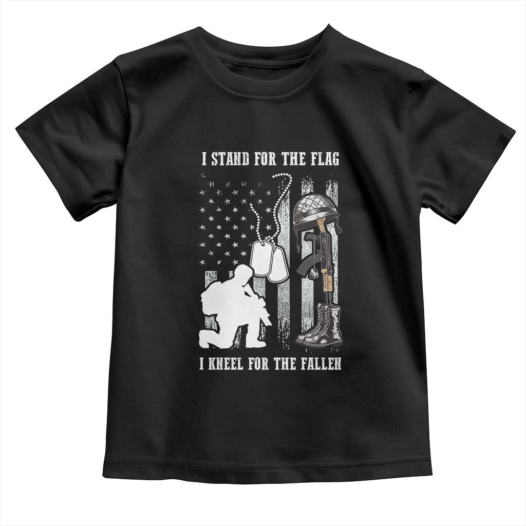 Patriotic Memorial Day Toddler T Shirt We Stand For the Flag We Kneel For The Fallen US Patriots