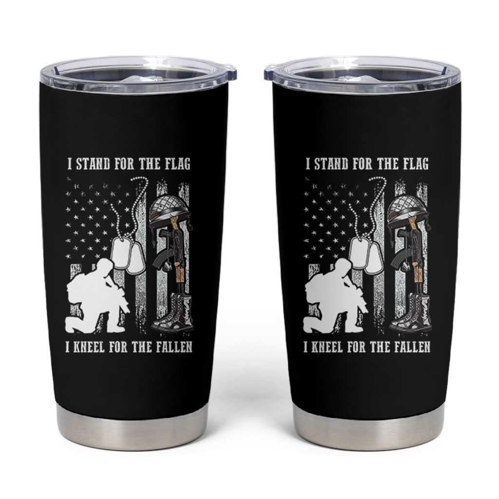 Patriotic Memorial Day Tumbler Cup We Stand For the Flag We Kneel For The Fallen US Patriots