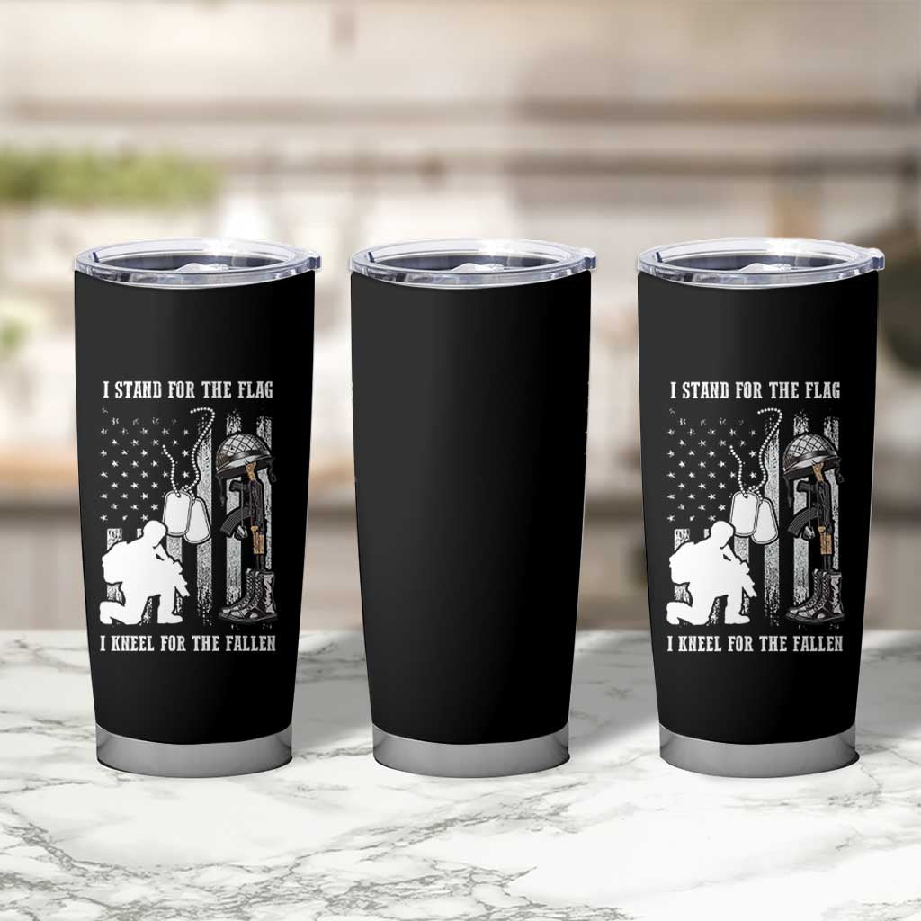 Patriotic Memorial Day Tumbler Cup We Stand For the Flag We Kneel For The Fallen US Patriots