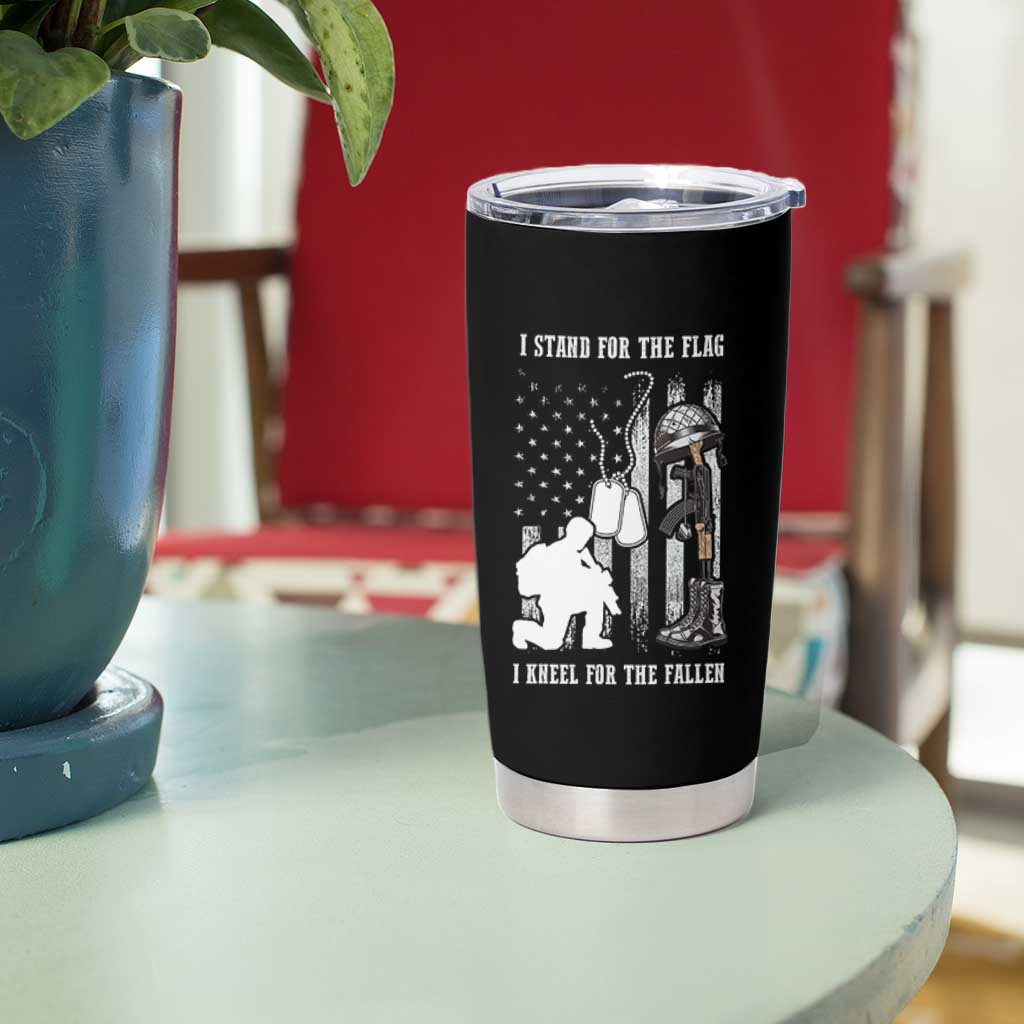 Patriotic Memorial Day Tumbler Cup We Stand For the Flag We Kneel For The Fallen US Patriots