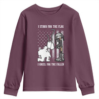 Patriotic Memorial Day Youth Sweatshirt We Stand For the Flag We Kneel For The Fallen US Patriots
