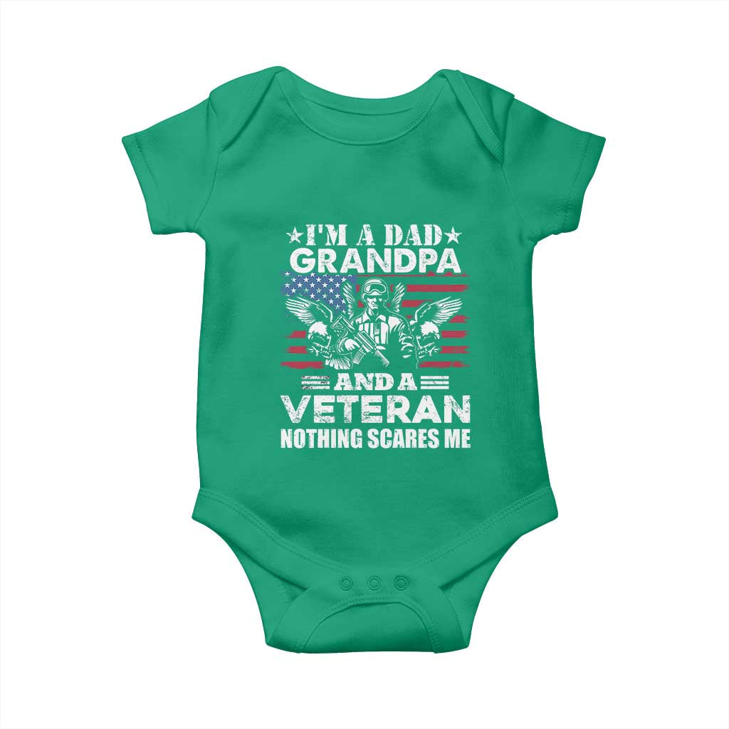 I’m a Dad Grandpa and Veteran Baby Onesie Fearless Patriotic Military Family