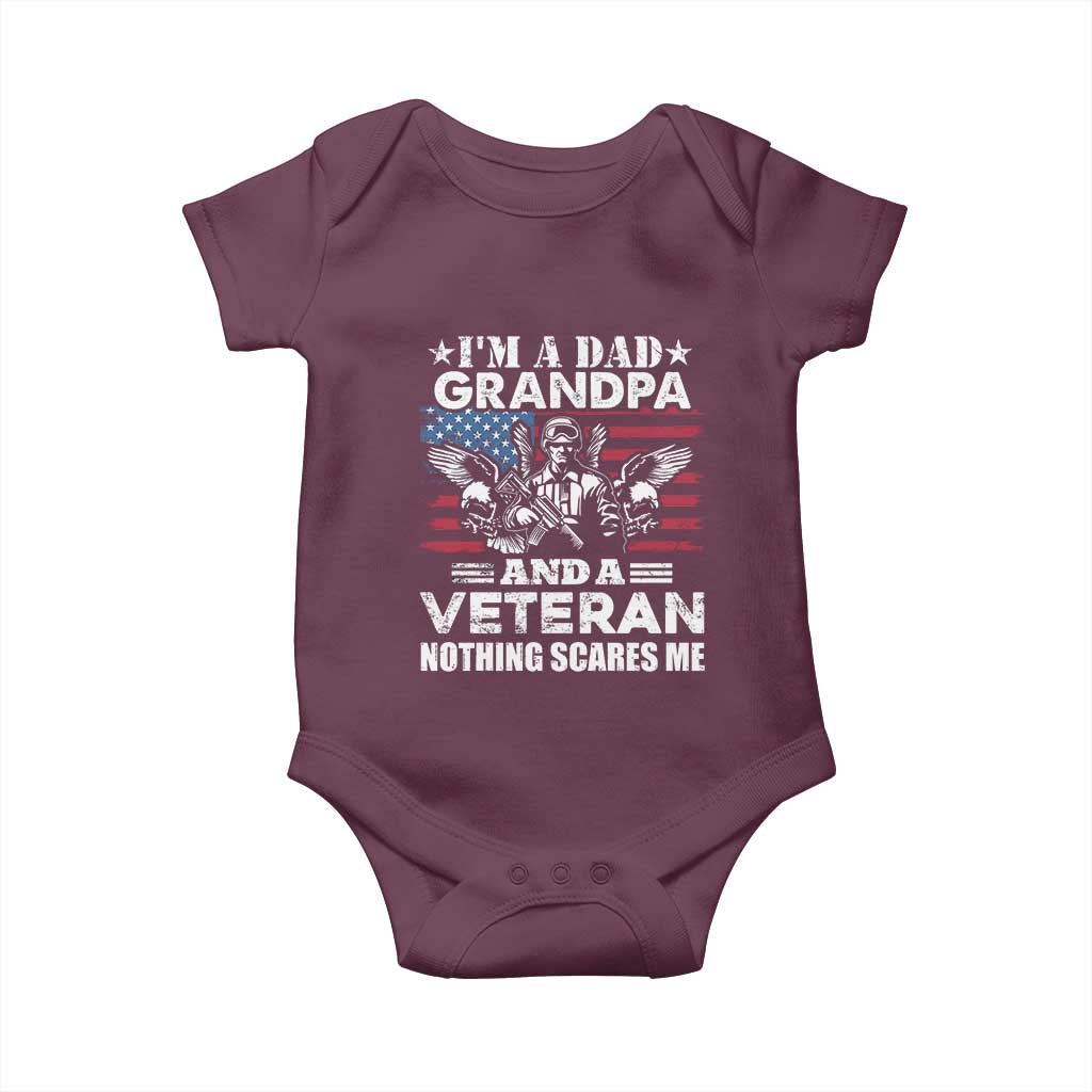 I’m a Dad Grandpa and Veteran Baby Onesie Fearless Patriotic Military Family