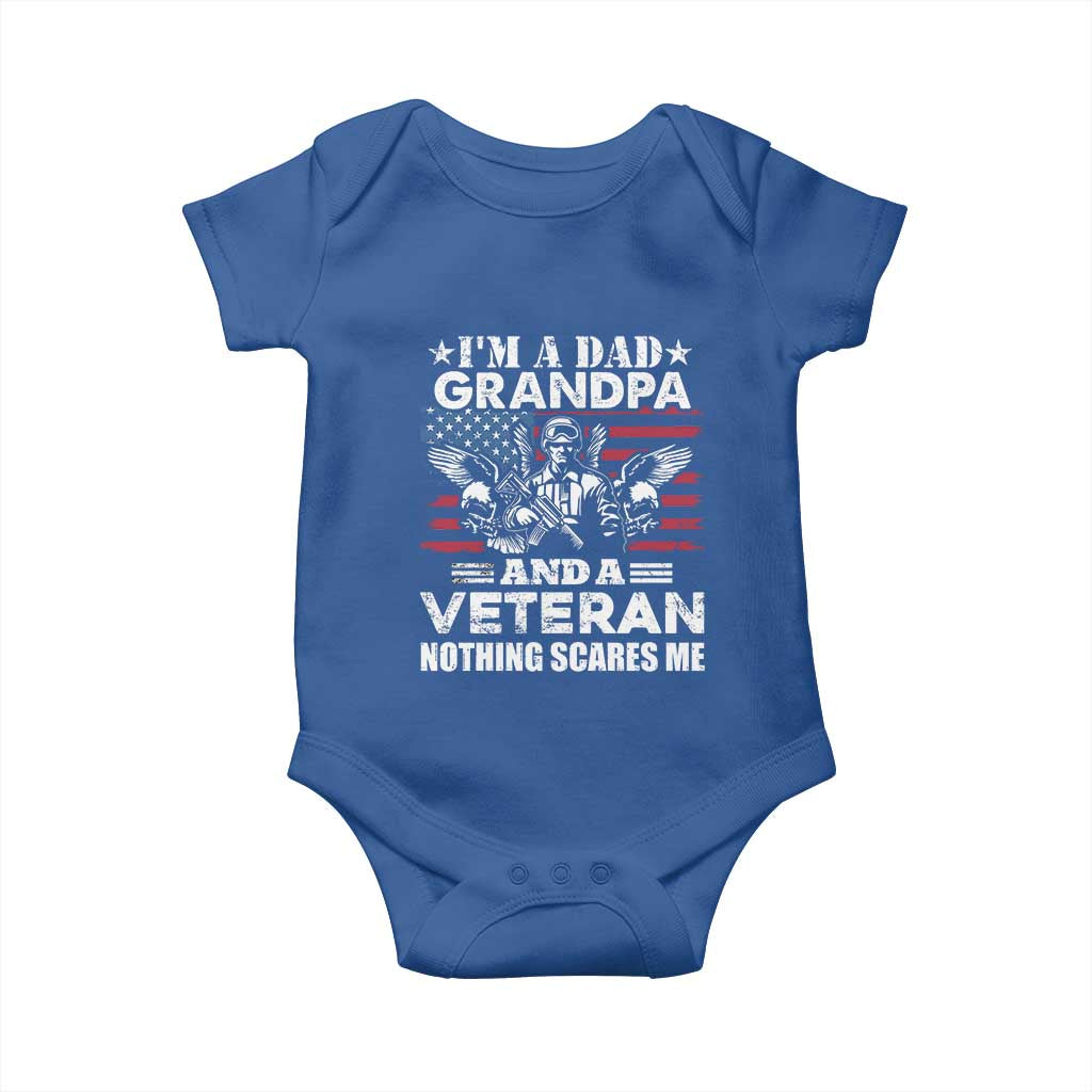I’m a Dad Grandpa and Veteran Baby Onesie Fearless Patriotic Military Family