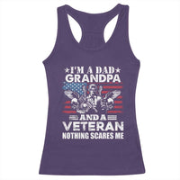 I’m a Dad Grandpa and Veteran Racerback Tank Top Fearless Patriotic Military Family