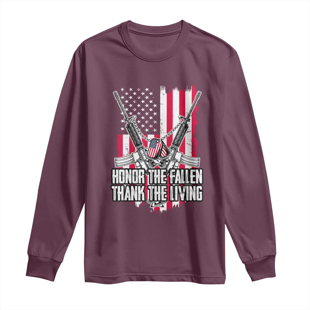 Patriotic Memorial Day Long Sleeve Shirt Honor The Fallen Thank The Living Memorial Day Veterans Day