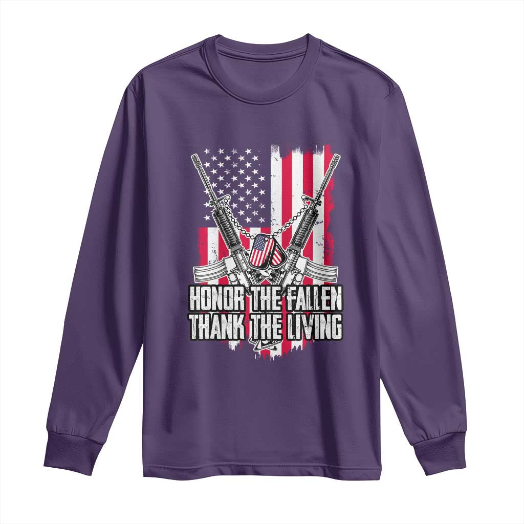 Patriotic Memorial Day Long Sleeve Shirt Honor The Fallen Thank The Living Memorial Day Veterans Day