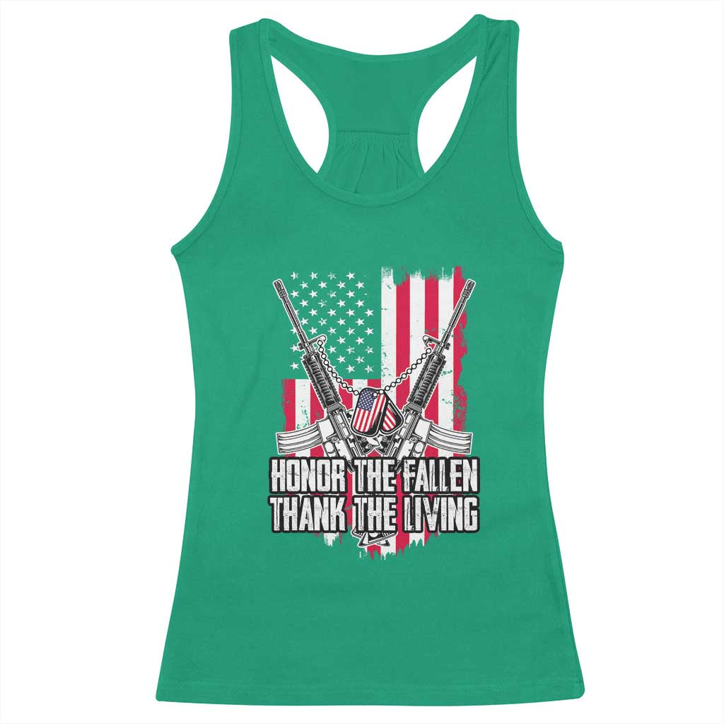 Patriotic Memorial Day Racerback Tank Top Honor The Fallen Thank The Living Memorial Day Veterans Day