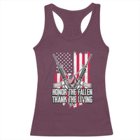 Patriotic Memorial Day Racerback Tank Top Honor The Fallen Thank The Living Memorial Day Veterans Day
