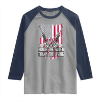 Patriotic Memorial Day Raglan Shirt Honor The Fallen Thank The Living Memorial Day Veterans Day