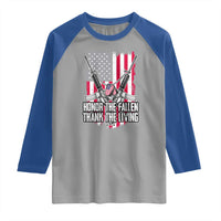 Patriotic Memorial Day Raglan Shirt Honor The Fallen Thank The Living Memorial Day Veterans Day