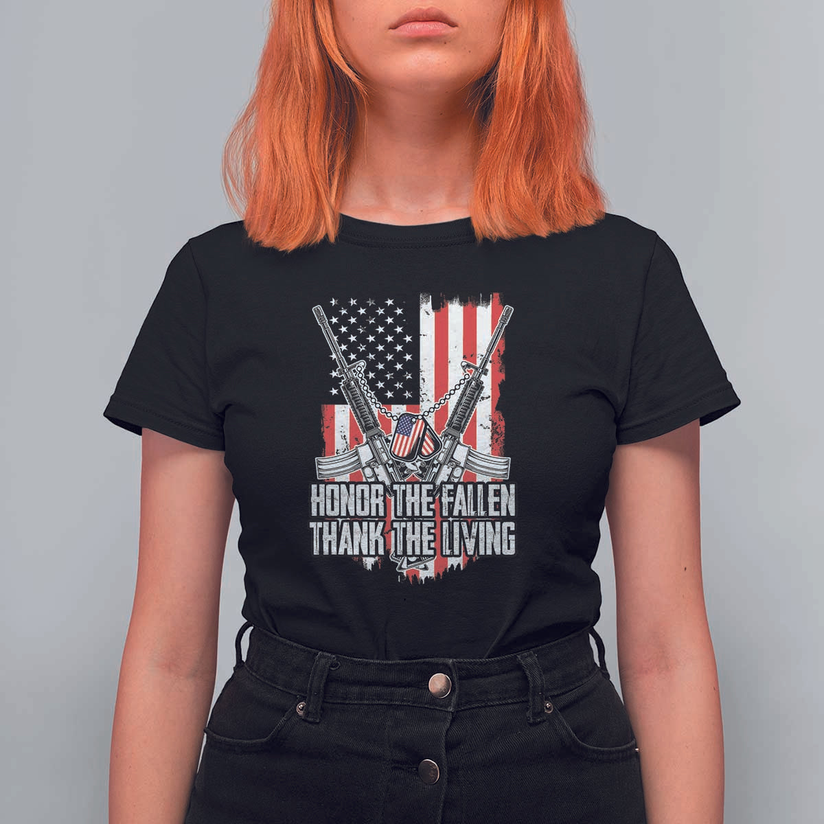 Patriotic Memorial Day T Shirt For Women Honor The Fallen Thank The Living Memorial Day Veterans Day