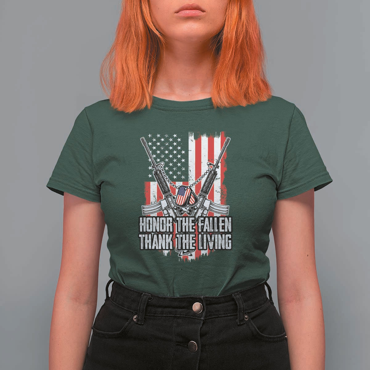 Patriotic Memorial Day T Shirt For Women Honor The Fallen Thank The Living Memorial Day Veterans Day