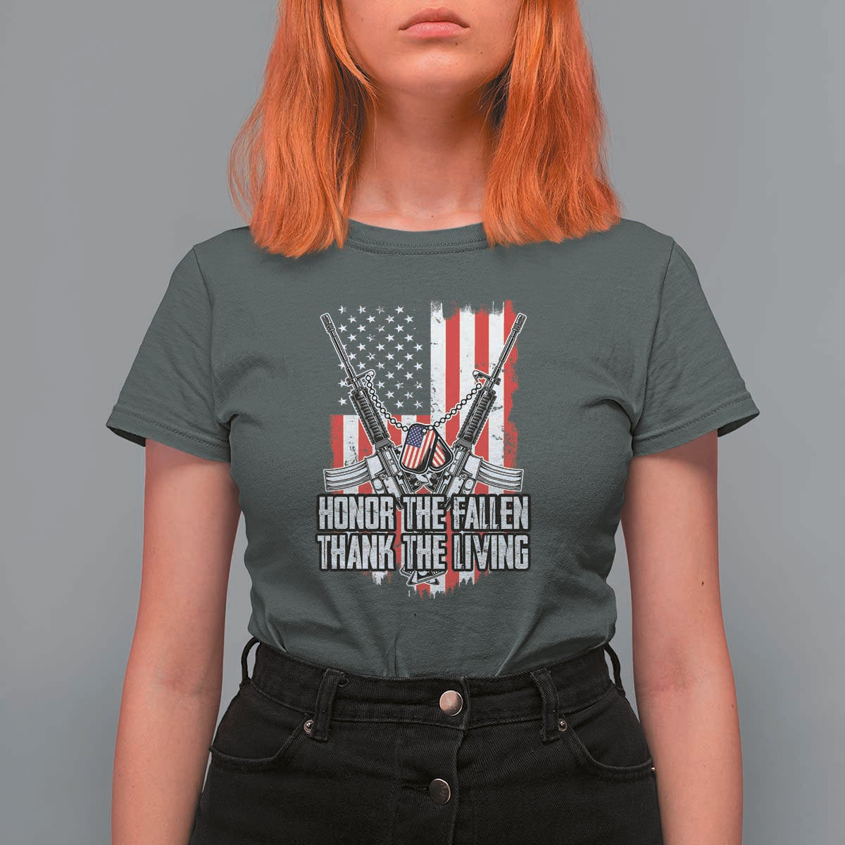 Patriotic Memorial Day T Shirt For Women Honor The Fallen Thank The Living Memorial Day Veterans Day