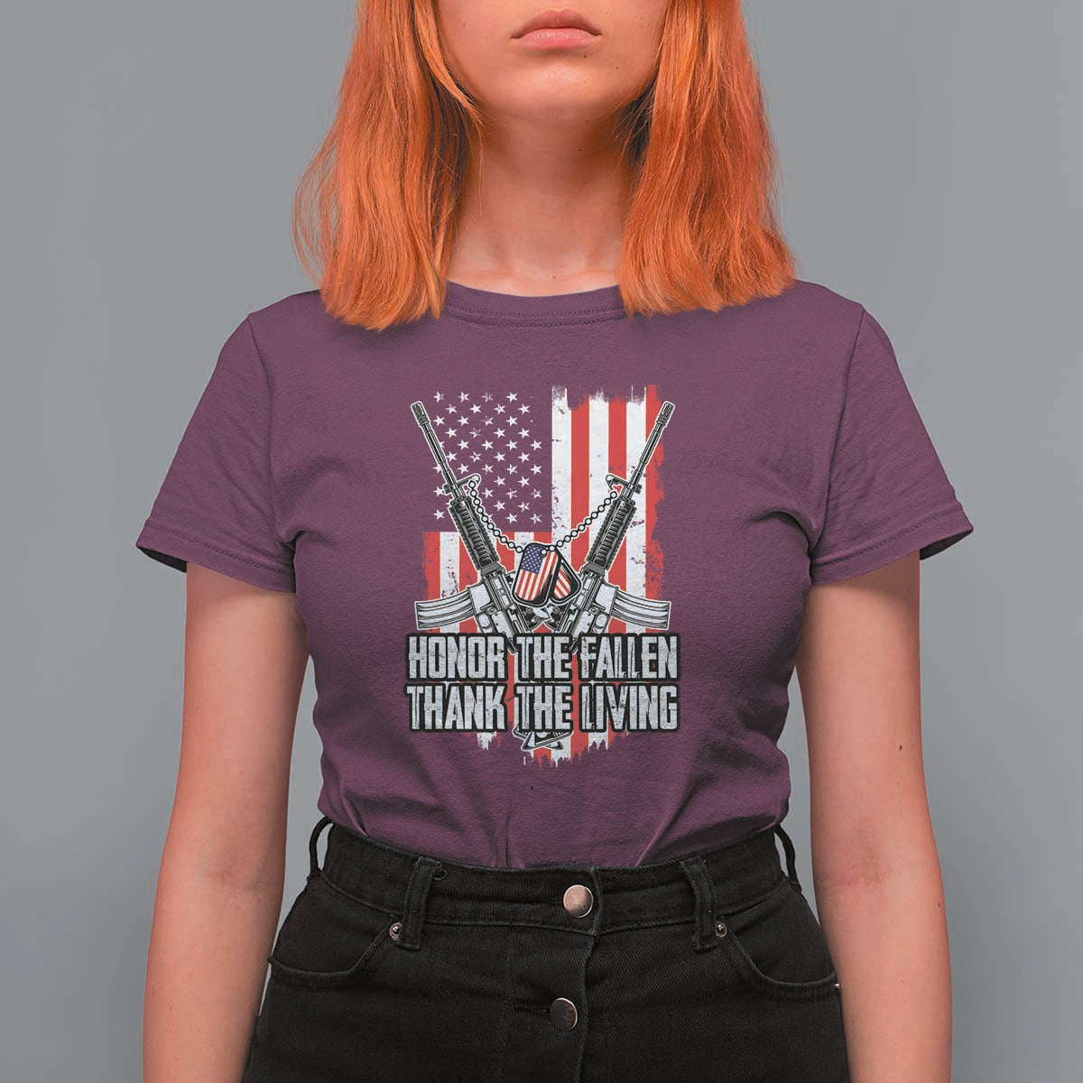 Patriotic Memorial Day T Shirt For Women Honor The Fallen Thank The Living Memorial Day Veterans Day
